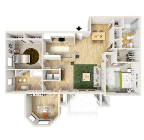 Lago Del Mar Apartments C Floor Plan